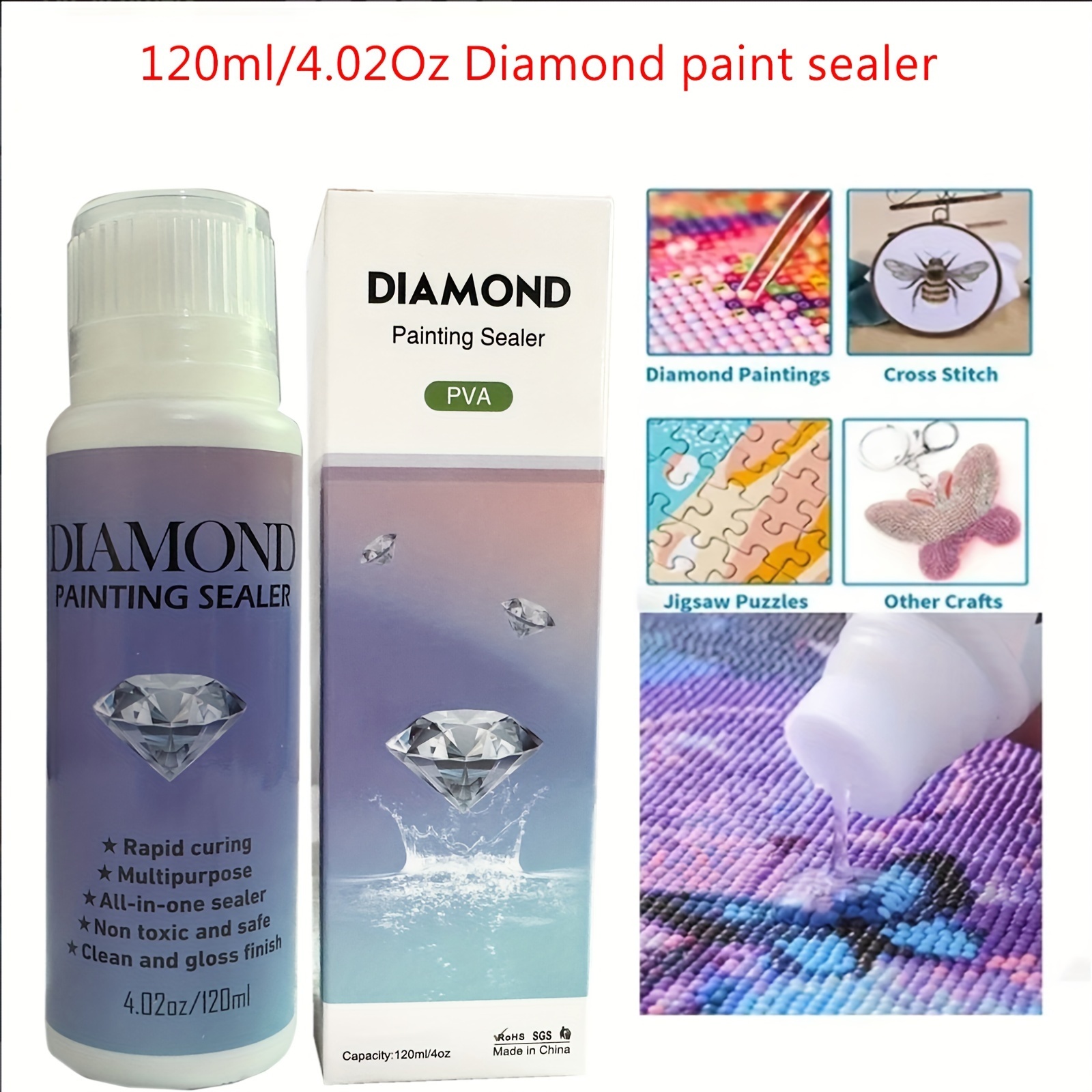 8.45oz Diamond Painting Sealer Kit,Diamond Painting Glue For Diamond  Painting Sets, Diamond Art Glue Is Used To Protect Diamond Paintings.  Permanent S