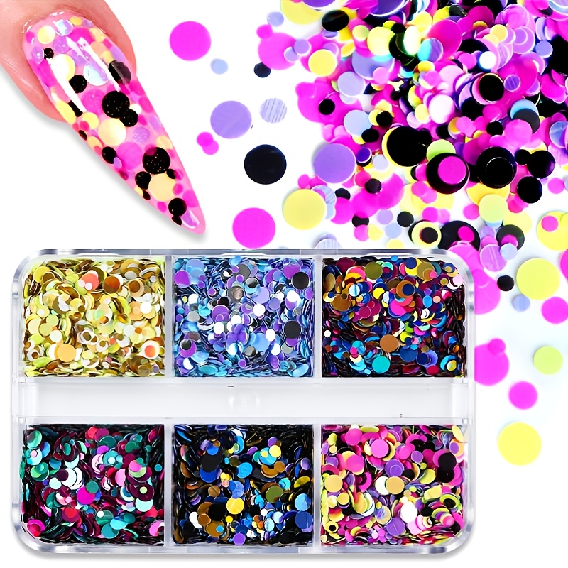 3d Heart Nail Glitter Sequins Holographic Laser Heart Nail - Temu