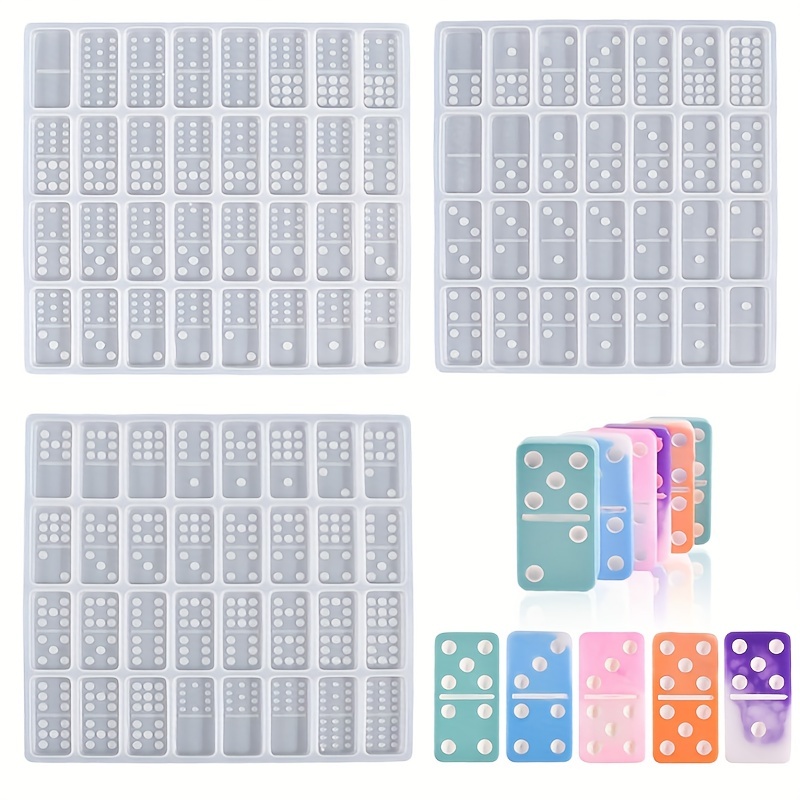 Dominoes Mold Domino Molds for Resin Casting, 28 Cavities Double 6 Dominoes  Mold, Jumbo Domino Mold for Resin, DIY, Shiny & No Scratches 