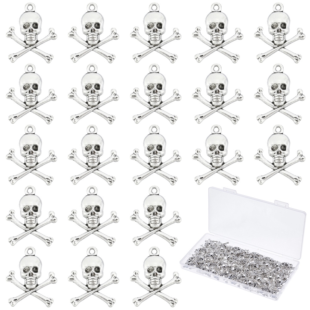 100 pcs Halloween Skeleton Claw Design Charms Pendants DIY Jewelry Bracelet  Making Charms 