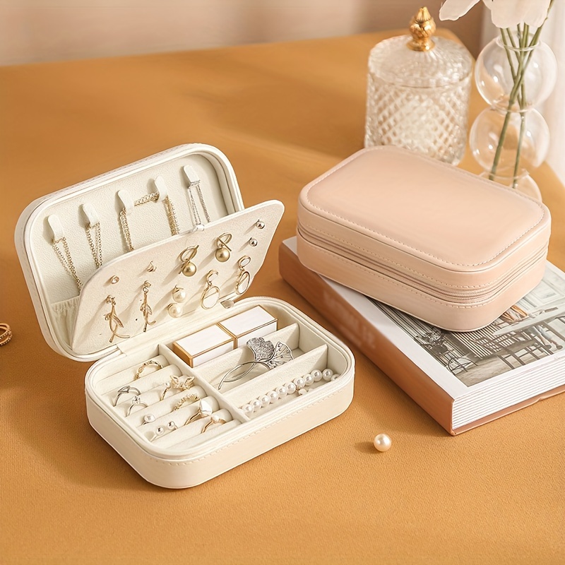 Portable Travel Jewelry Box Organizer Velvet Earring Ring Display Ornaments  Case