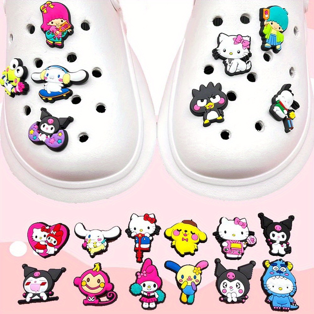 Hot random 20-300pc Cartoon Boys Girls Shoe Accessories PVC Garden Shoe  Decorations For Croc Jibz Shoe Charms Birthday Gift