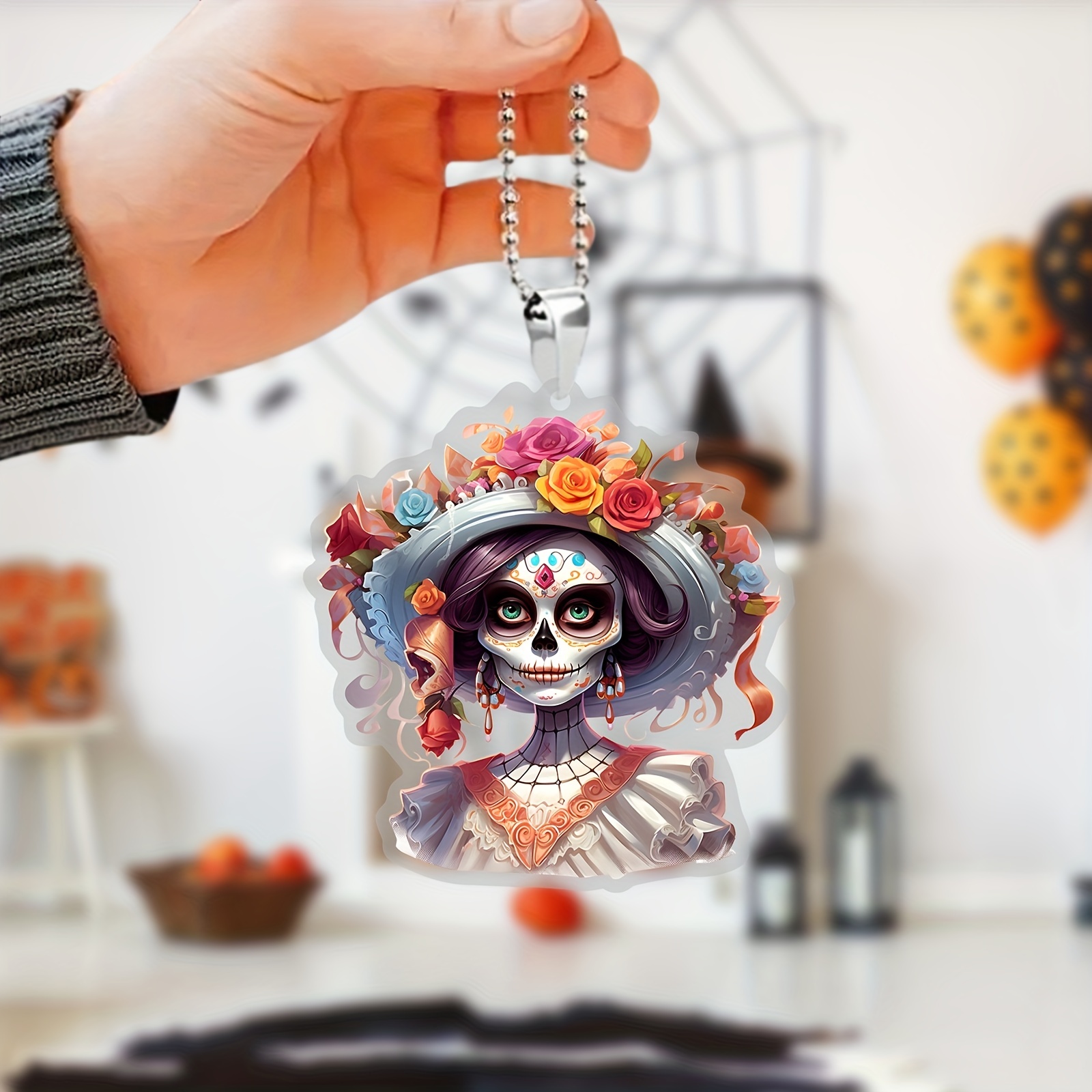 Set de calaveras mejicanas decorativas. Colgantes catrina