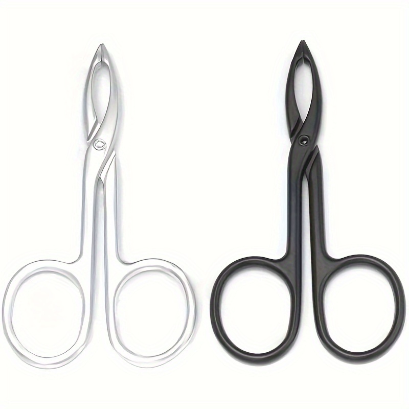 Stainless Steel Beauty Scissors Curved Straight Makeup - Temu