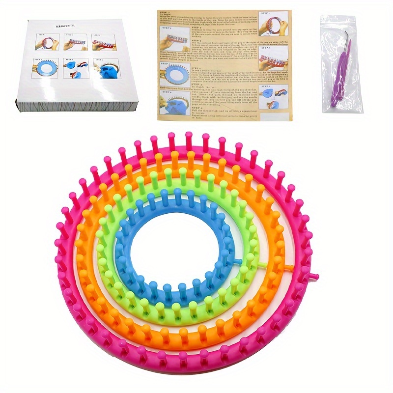 Coopay Sock Loom Kit Round Knitting Board Looms with Loom Pock Tool and Needle Durable & Safe Creativity for Kids Small Knitting Loom Kit - Perfec