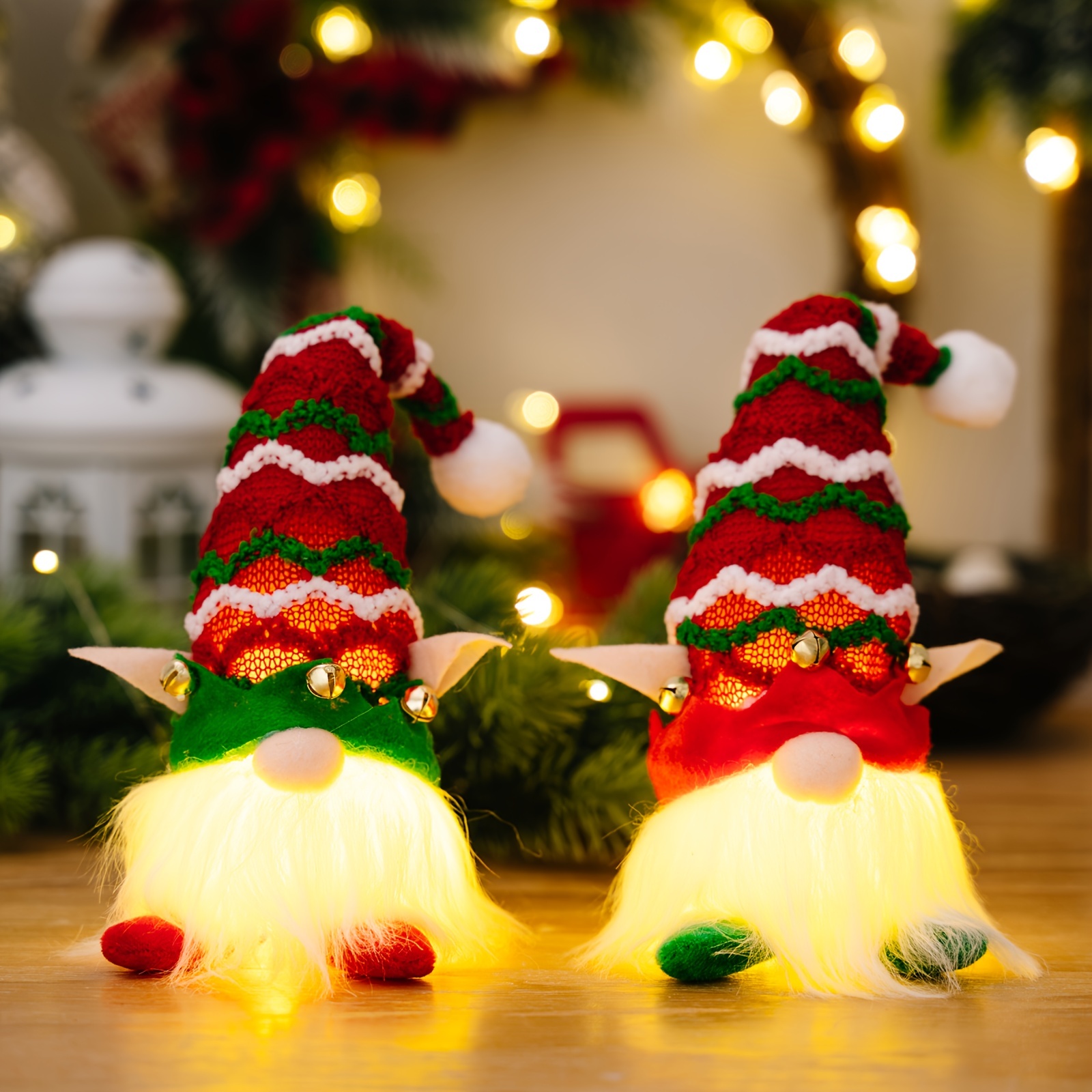 Christmas Gnomes,Bells Gnome Christmas Ornaments,Xmas Holiday Winter Party  Home Decor Gifts,11inch,1pc