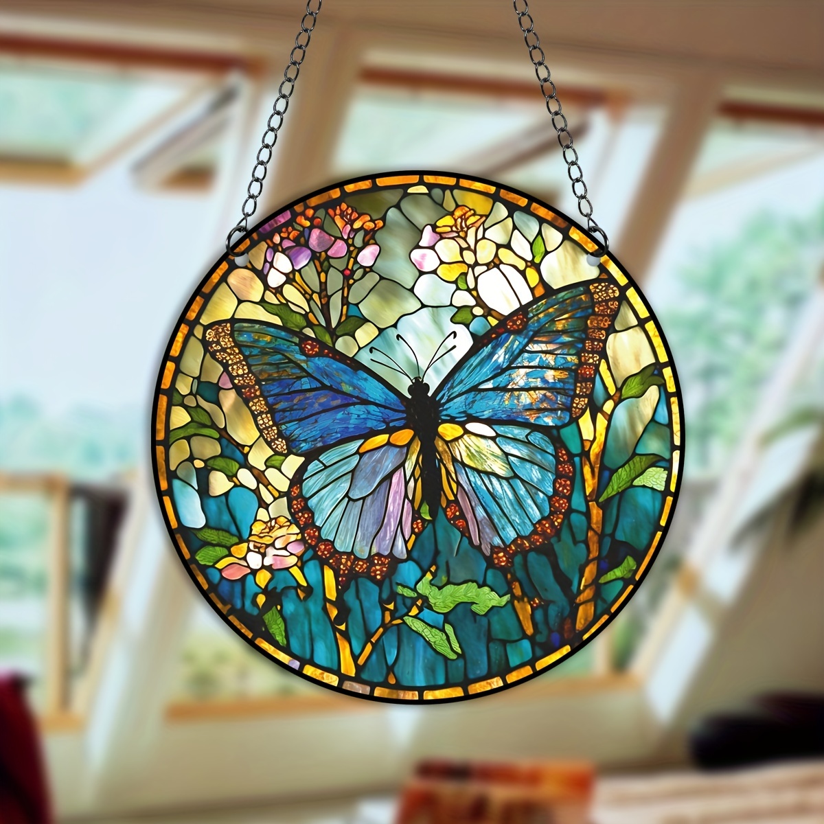 Summer butterfly stained glass - cutting board (3050077)