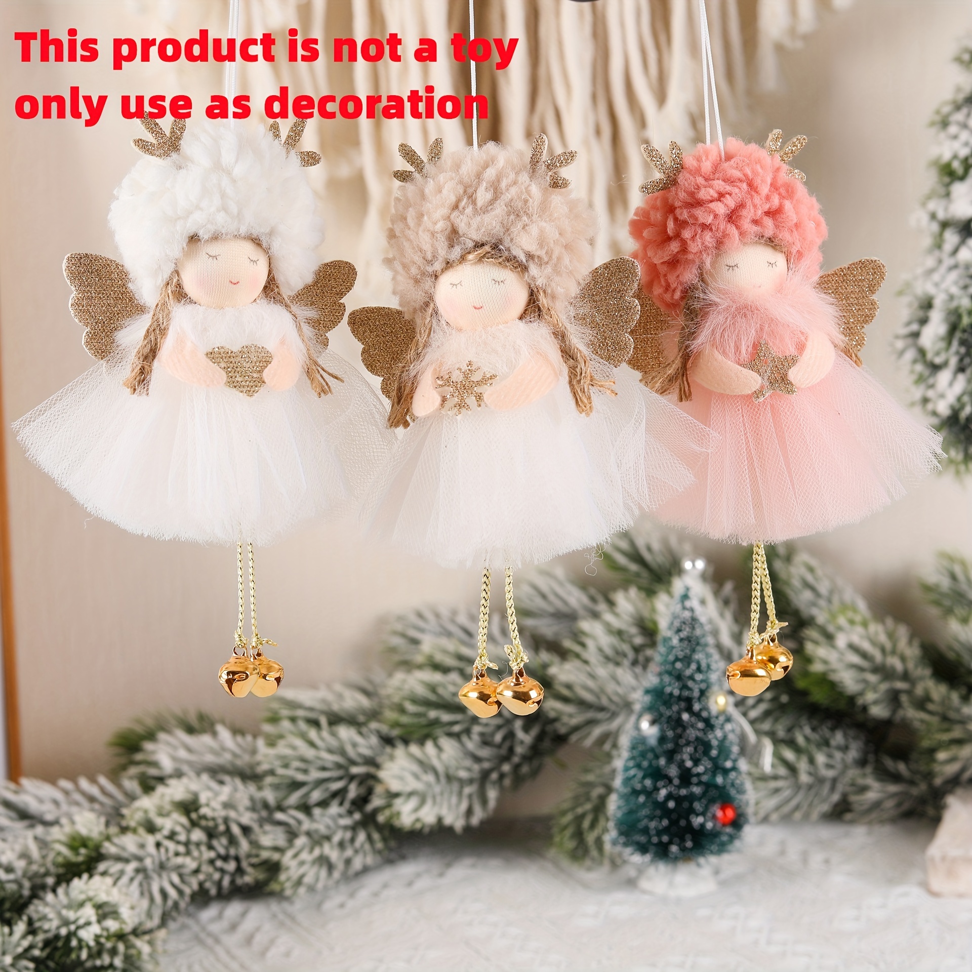 16 Pieces Christmas Tree Hanging Ornaments, 10 Pcs Angel Feather Wings & 6  Pcs Feather Snowflake Hanging Decoration Mini White Angel Wings for  Christmas Tree, Party, Wedding : : Home