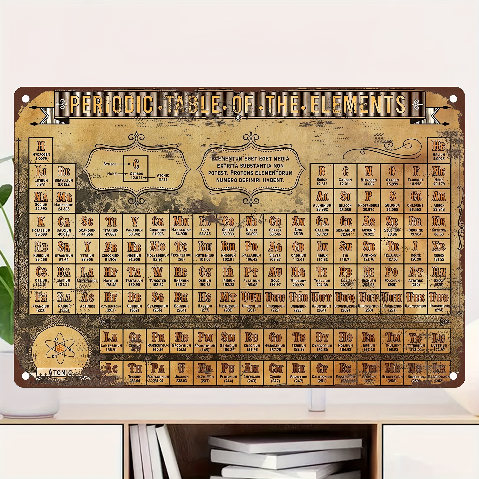 Tabla periódica con elementos reales, póster de ciencias, póster de aula, tabla  periódica vintage, decoración de pared / Compre ahora -  México