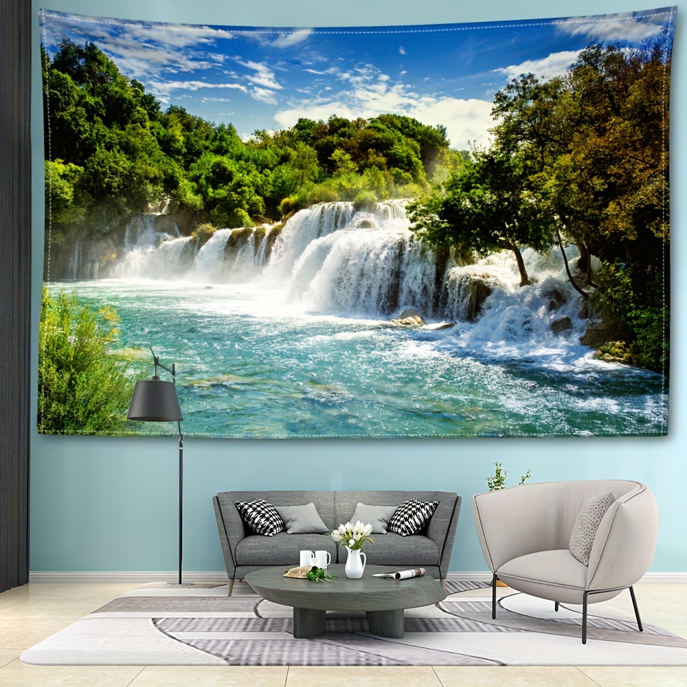 Modern Mountain Waterfall Metal Wall Art For Home Decor - Temu Italy