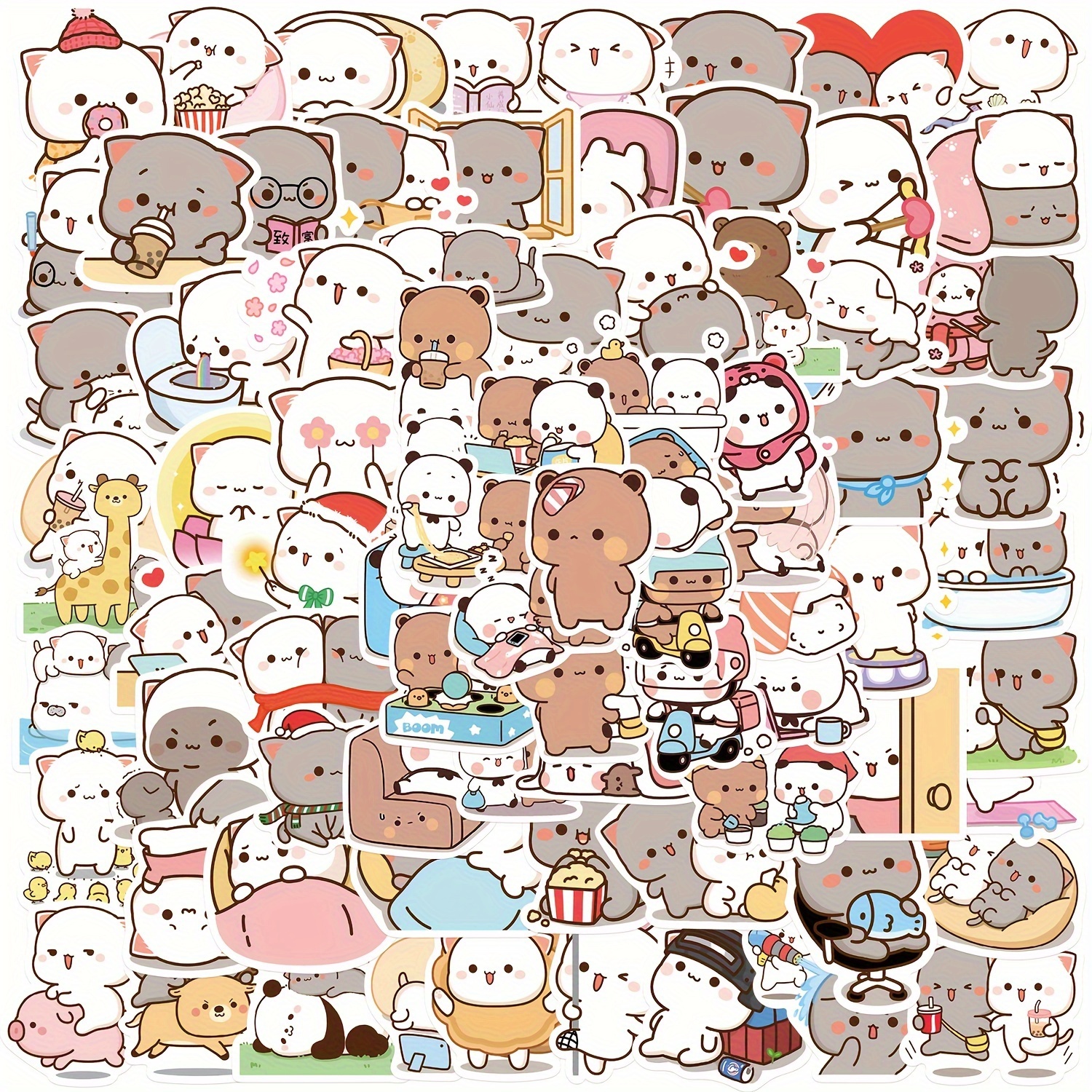 Kawaii Bear Sticker - Temu