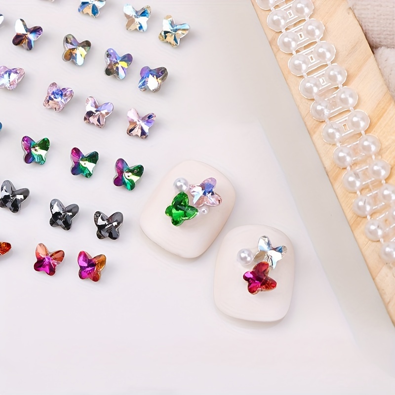 100 Pcs Crystal Nail Rhinestone 3D Diamond Gem Nairl Decoration Shiny  Rhinestones for Glitter Nail Crystal Rhinestones for Nails 