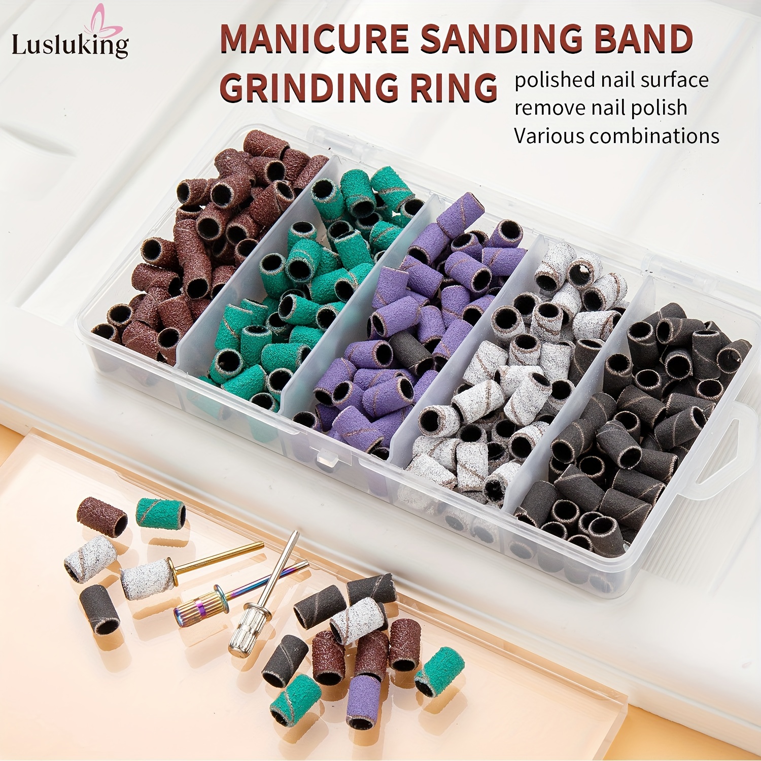 Sanding Bands Electric Nail Machine Dremel 80/120/320/600 Grit Power Tool  Accessories Drill Bits Polishing Abrasives Grinding