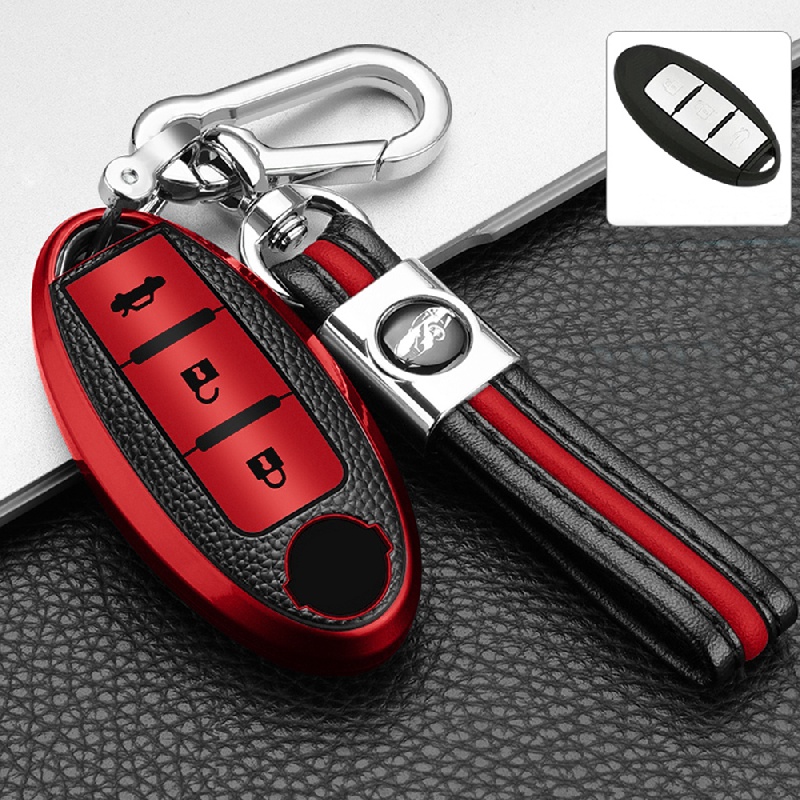 1set TPU Car Key Case & Keychain Compatible With Nissan, Key Fob Cover