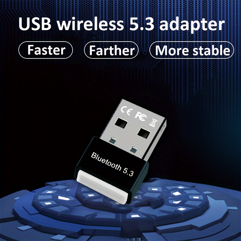 Adaptador Bluetooth USB 5.3 para PC de escritorio, Plug & Play Mini  Bluetooth EDR Dongle receptor y transmisor solo para computadora portátil