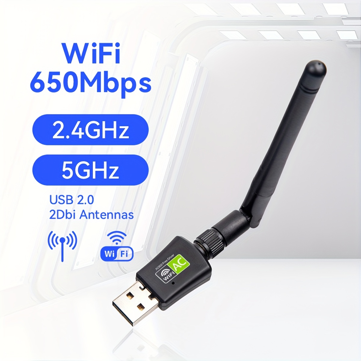USB Wifi Adapter Dongle 300Mbps Wireless Lan Internet for Desktop PC Laptop