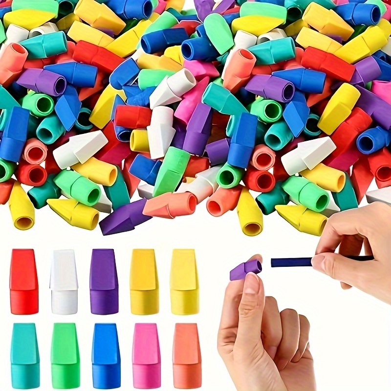  Mr. Pen Erasers - 6 Pack of Pencil Erasers With Cover and  Roller for Kids - Fun, Cool School Erasers : Office Products