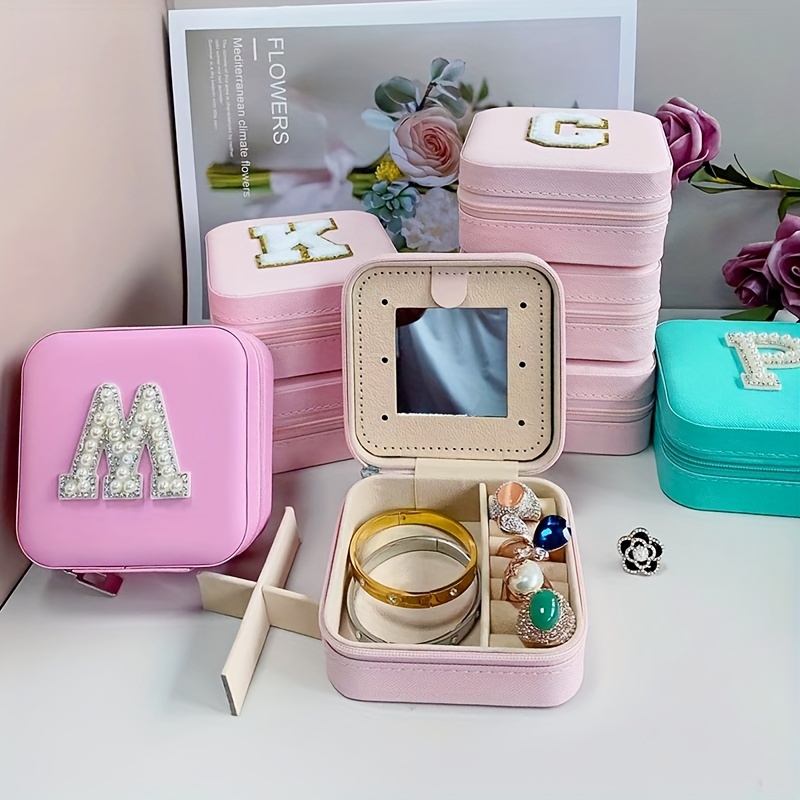 Simple Chenille Letter Jewelry Storage Box, Mini Portable Travel Organizer,  Versatile Carry On Box - Temu