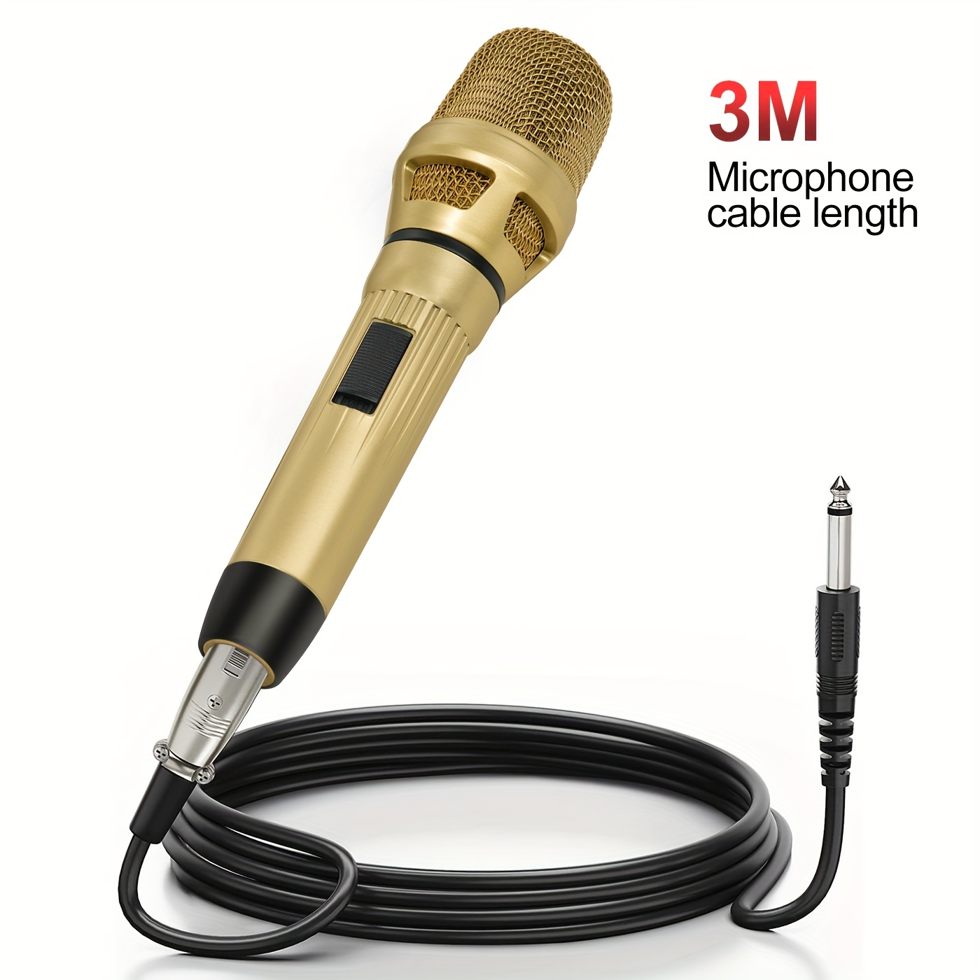 Professional Dynamic Karaoke Microphone for Singing with 9.8FT XLR Cable for Speakers Karaoke Singing Machine Amplifier Mixer