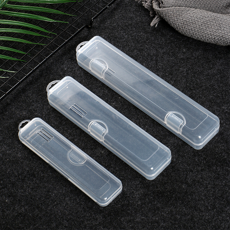 Couverts paille boîte de rangement en plastique baguettes fourchette  cuillère tirer boîte voyage extérieur vaisselle Portable boîte vide