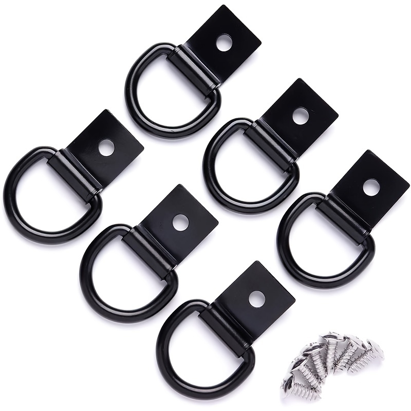 12 Pack D-Ring Tie Downs, 1/4 D-Rings Anchor Lashing Ring Heavy Duty Tie  Down Ring with Mounting Bracket Car Truck Bed Cargo, for Loads on Trailers  Trucks RV Campers etc Vehicles 
