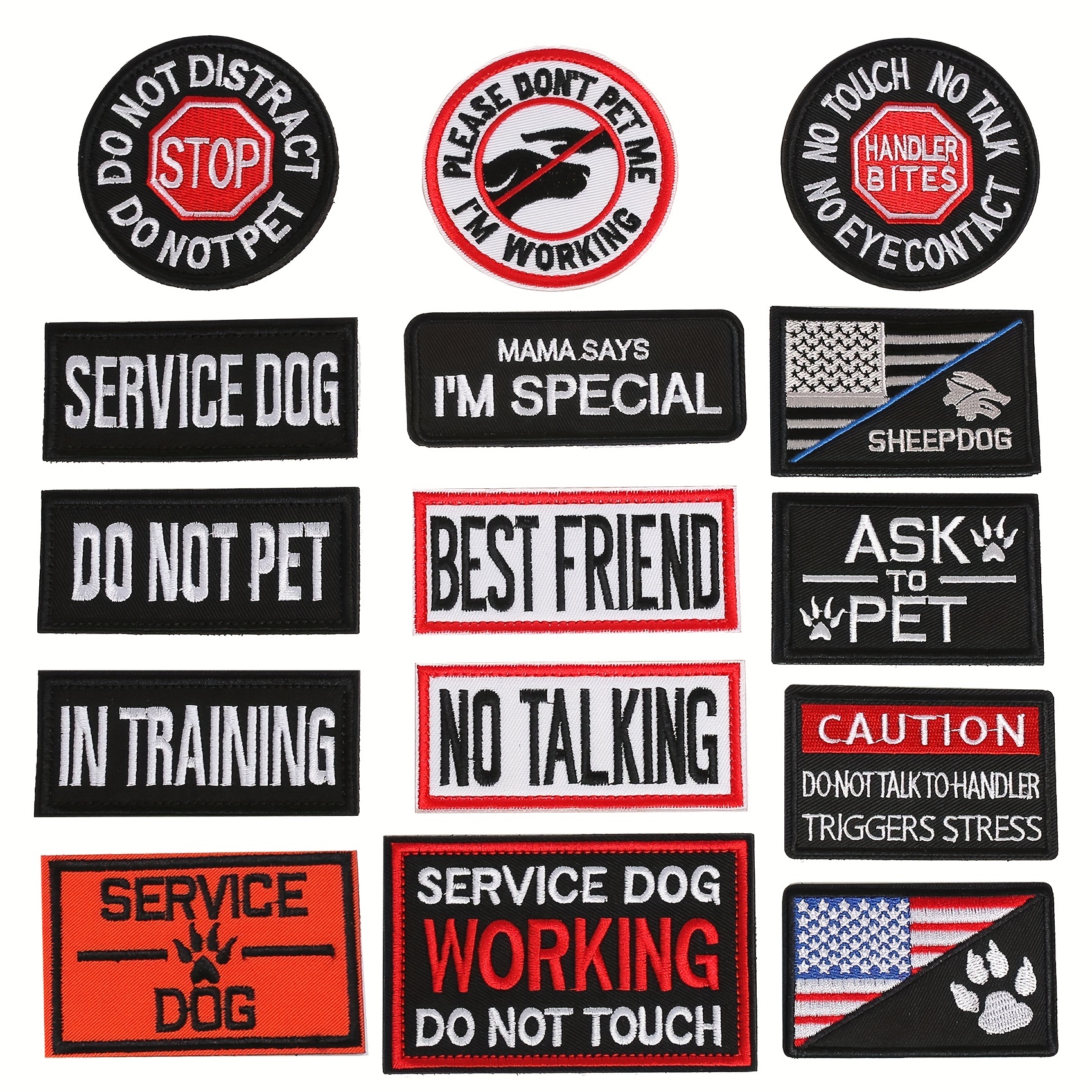 2PCS patches for vest Reflective Tags For Vest Do Not Pet Patch for Public