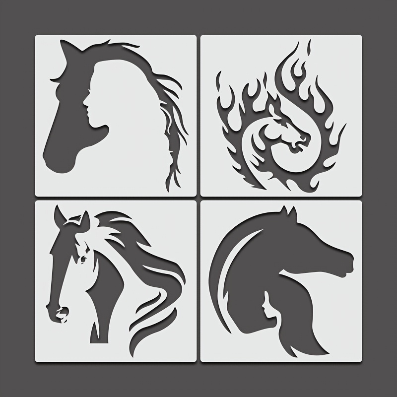 Horse Stencils For Painting On Wood Reusable Horse Art - Temu