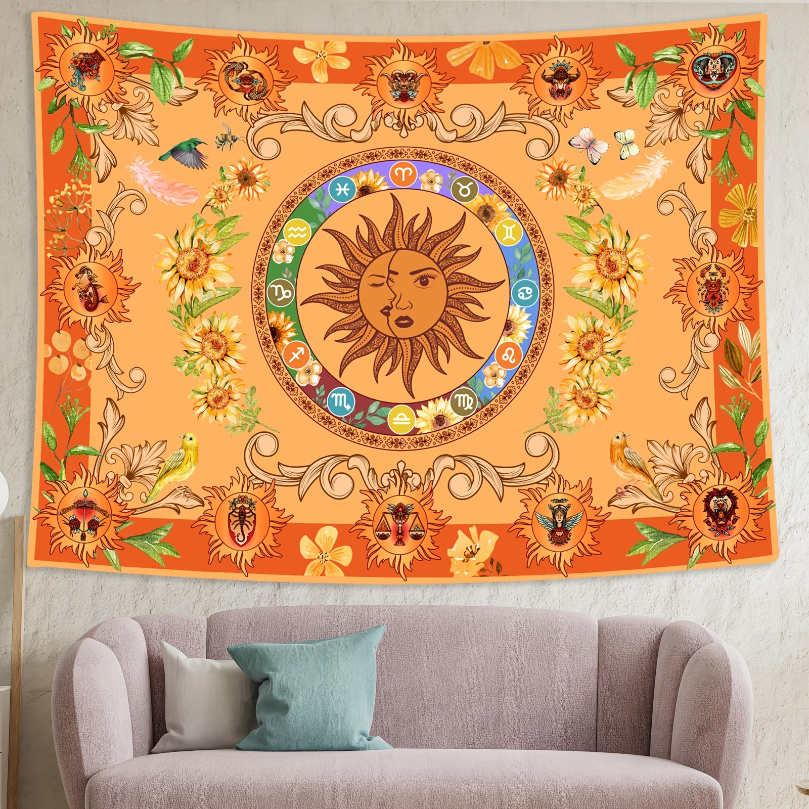 Boho Zodiac Tapestry 12 Constellation Room Decoration For - Temu