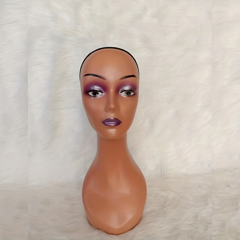 17-inch Female Mannequin Head Form with Eyelashes and Lips Display Stand  for Wigs, Hats, Jewelry