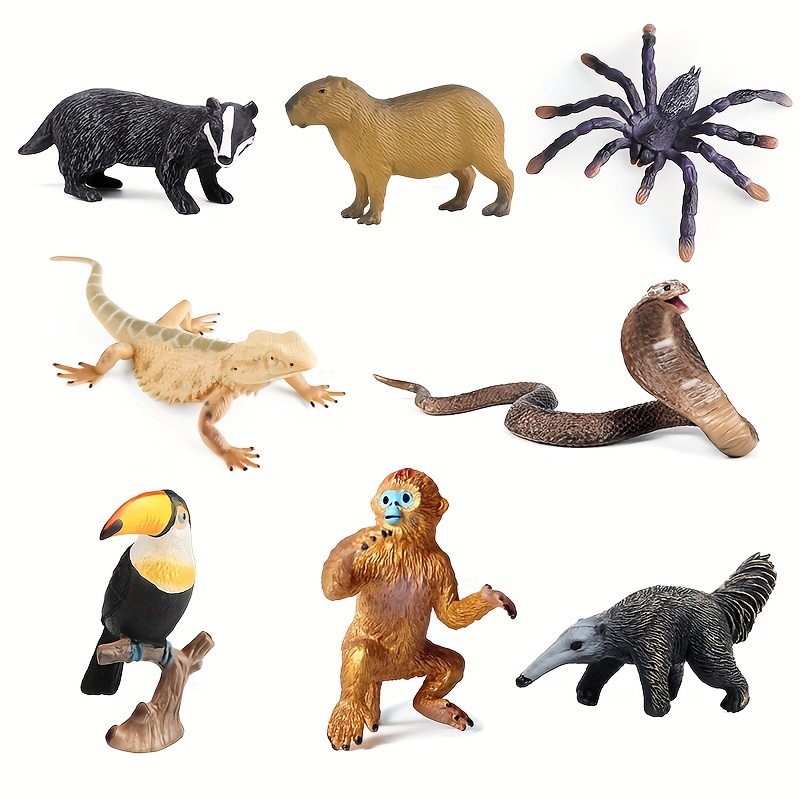 Forest Animal Figures Cake Toppers, Woodland Creatures Toy Figurines Set  (5pcs Forest Animals)