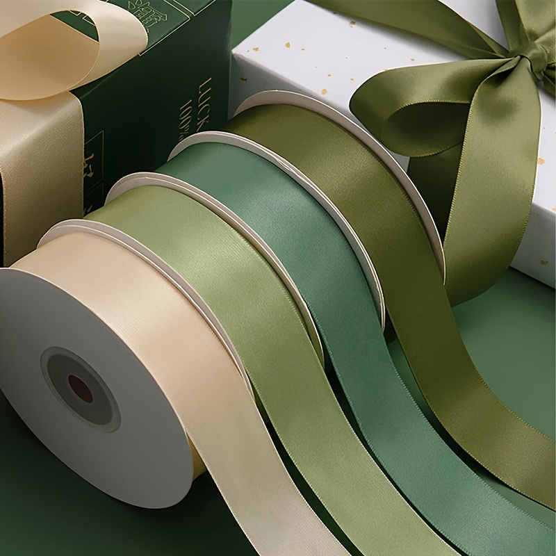 Army Green Ribbon 10mm For Gift Wrapping,22m Double Sided Satin Ribbon Green  Polyester Ribbon Balloon Ribbon Fabric Thick Ribbon For Crafting,christma