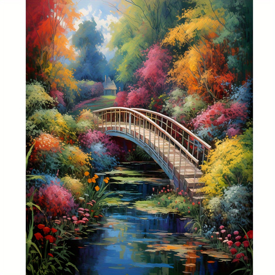 1set 5D Small Bridge Lake View Full Diamond Painting Kit, DIY Diamond  Painting Kit, Landscape Diamond Painting For Living Room Home Office  Decoration