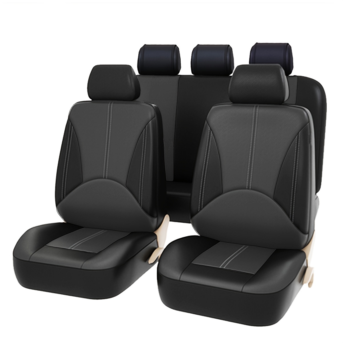  EDEALYN Funda protectora de cuero PU para un asiento de coche  para la mayoría de sedán y SUV de cuatro puertas, 1 funda sin respaldo,  ancho 20.8'' × profundidad 21'' ×