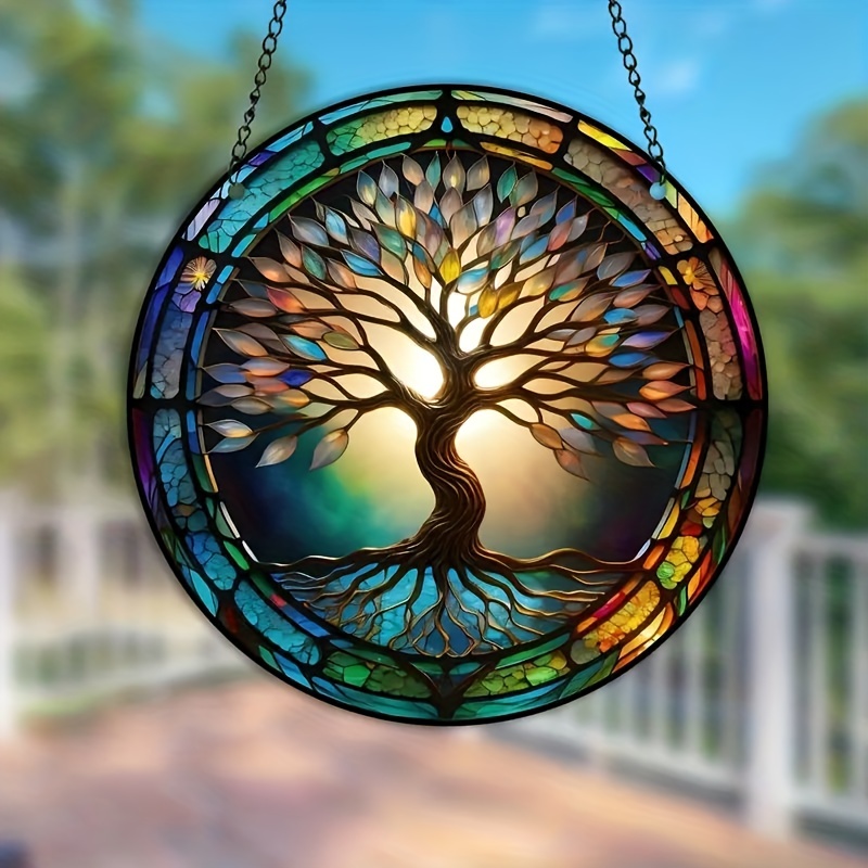 Attrape-lumière plume en vitrail, feather stained glass sun…