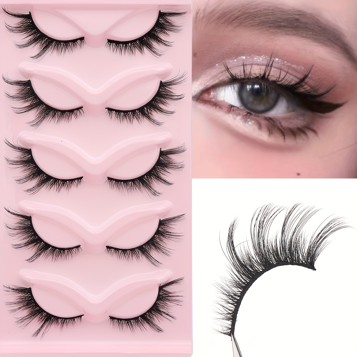 Fox False Eyelashes Eye End Lenghtening Light Smoky Makeup - Temu