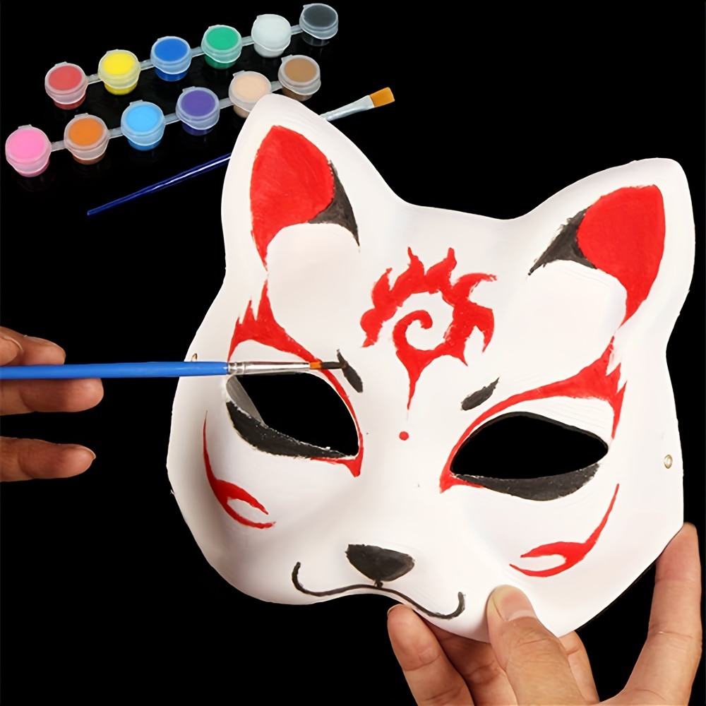 5 Pcs Therian Mask Cat Face Masquerade Halloween Masks Adults Blank Props