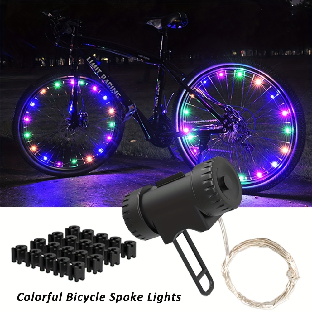 Wheelaglows - Kit de sistema de luz para bicicleta, transforma  llantas/ruedas en brillo en la oscuridad, cinta brillante activada por  luces UV