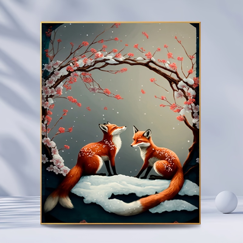 1pc Fox Female 5d Diamond Painting Decorazione Stanza Gioco - Temu