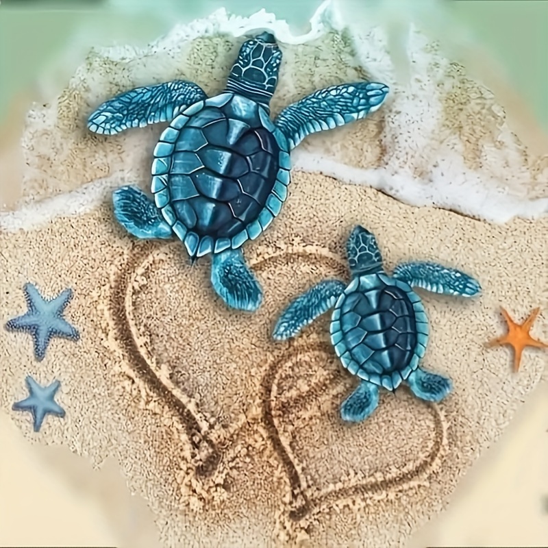 Sea Turtle Diamond Painting Beautiful Sunset Design Embroidery