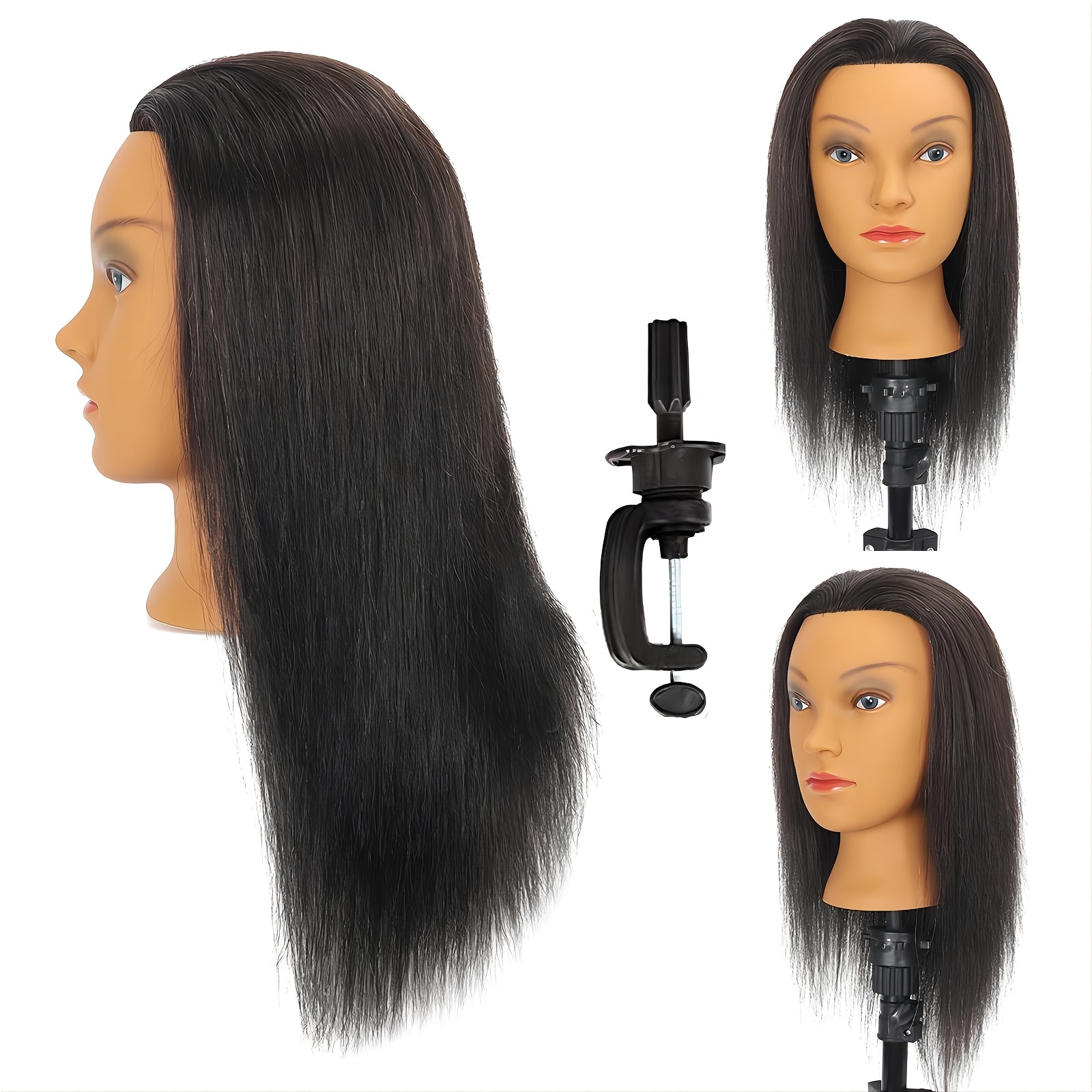 Mannequin Head With Yaki Hair Practice Beauty Hair Salon - Temu