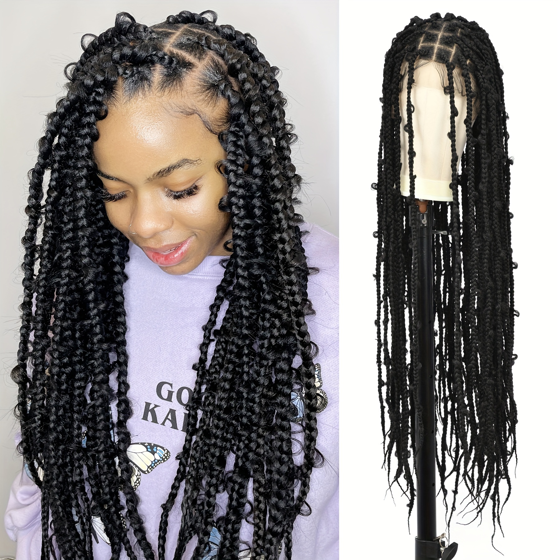 Box Braided Wigs: HD Full Lace, Hand-tied, Knotless