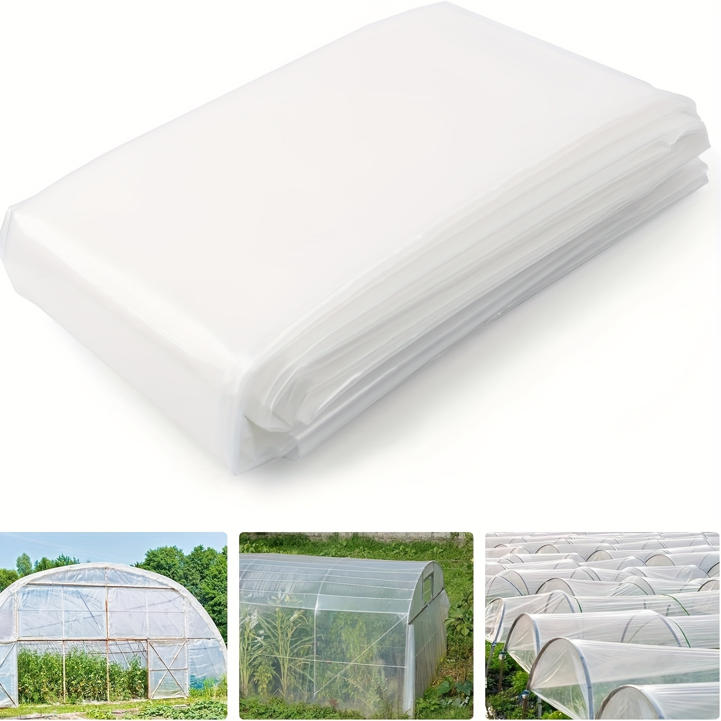 Cubierta de película de plástico para invernadero de 6 mil, película de  polietileno resistente a los rayos UV de 10 x 26 pies, cubierta de plástico