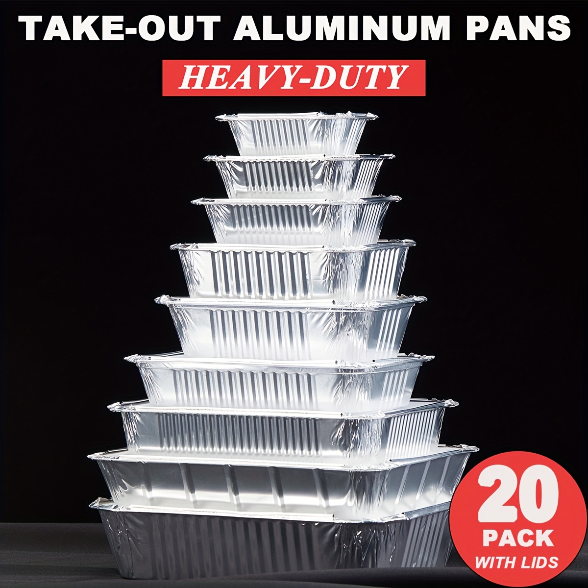 Aluminum Pans With Clear Plastic Lids, Disposable Cookware, Takeout Trays  With Lids - To Go Disposable Food Containers For Restaurants & Catering -  Temu