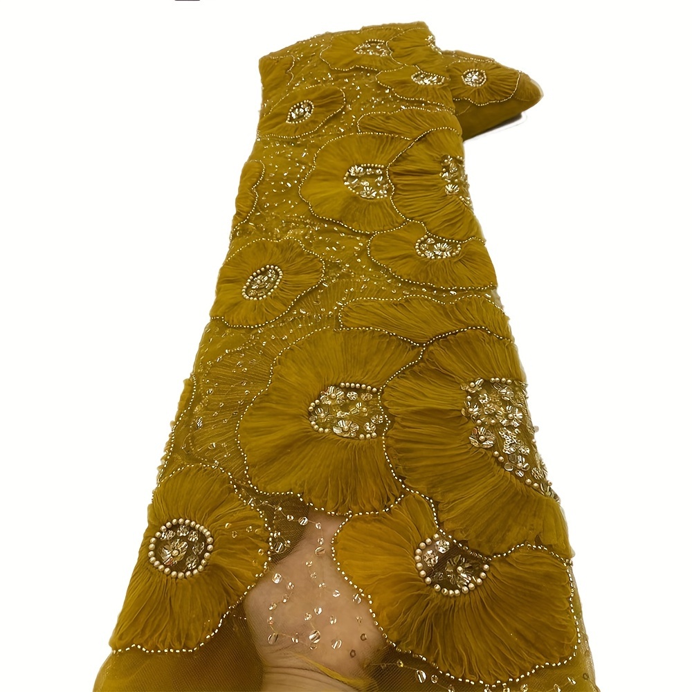 Telas doradas de malla de lentejuelas, accesorios de velo de boda, tela de  fondo artesanal hecha a mano, vestido de ropa, materiales de costura  creativos - AliExpress