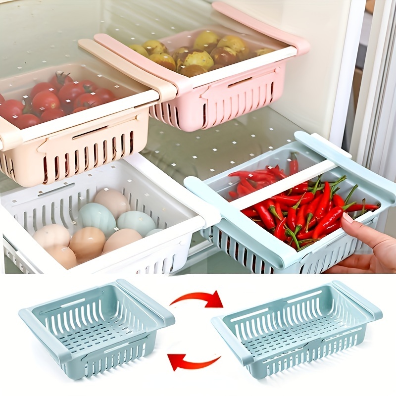 2pcs Reusable Four-compartment Food Box, Thickened Transparent Double-layer  Freezer Meat Box, Refrigerator Fruit Vegetable Crumb Maker, Ginger Garlic