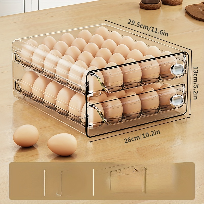 Refrigerator Egg Tray, 40 Grids/2 Layers Refrigerator Egg Holder, Refrigerator  Egg Drawer, Refrigerator Fresh Egg Storage Box (1 Piece)