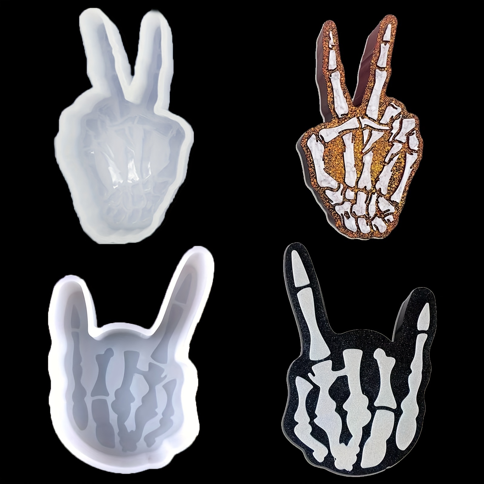 Rock Hairstyle Hand Shape Car Freshie Silicone Mold For - Temu