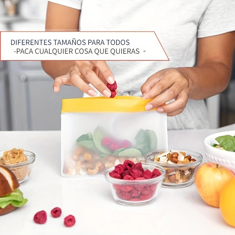 Bolsas reutilizables para aperitivos, extragruesas, bolsas de congelador de  tamaño de galón, bolsas de almacenamiento de alimentos con cierre