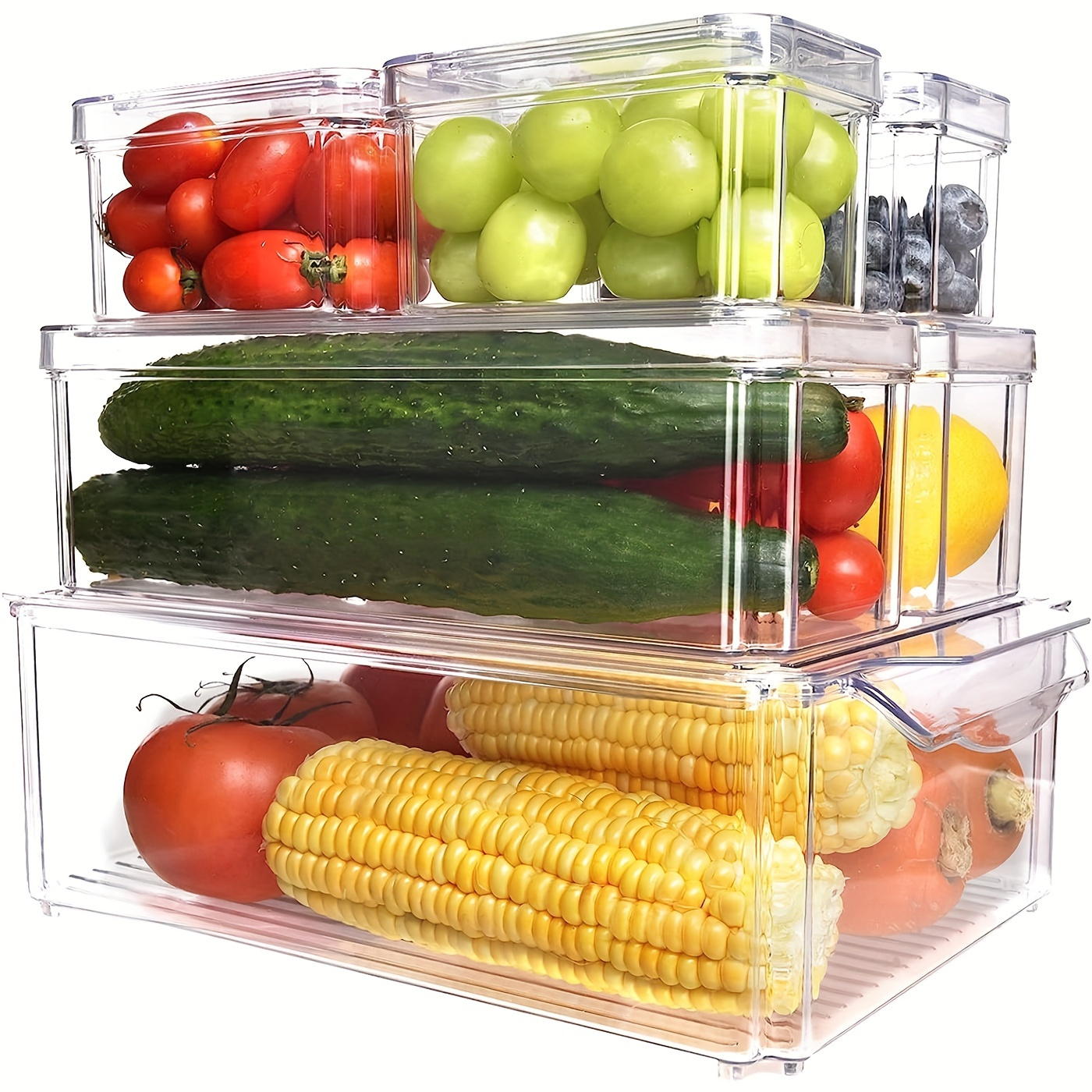 Refrigerator Organizer Bins Fresh Food Storage Containers - Temu