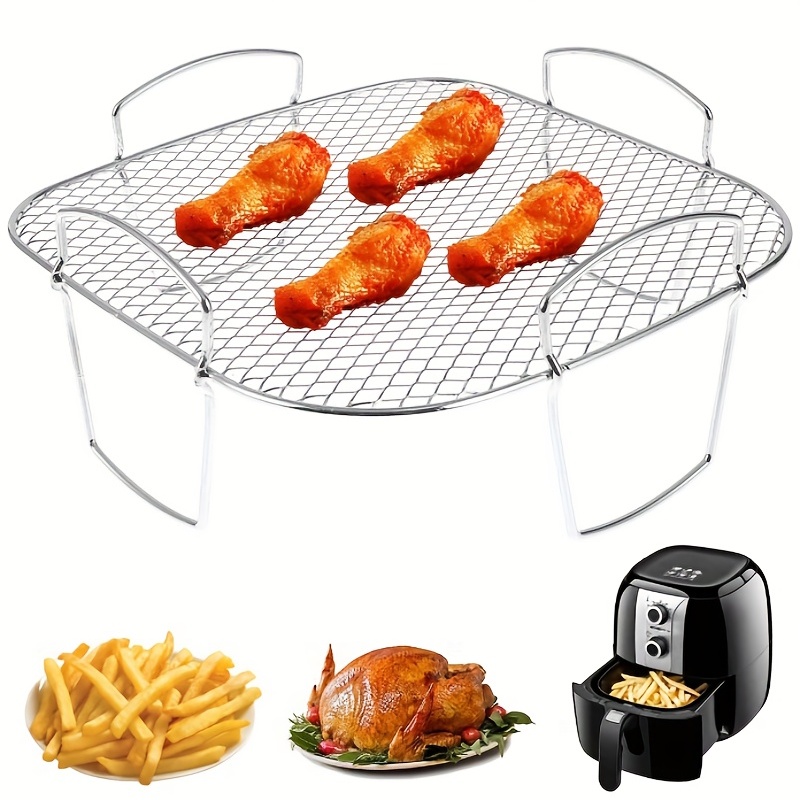 Stainless Steel Multifunctional Roasting Rack Compatible Airfryer  Dehydrator BBQ Rack Steamer Roasting for Air Fryer Accessories